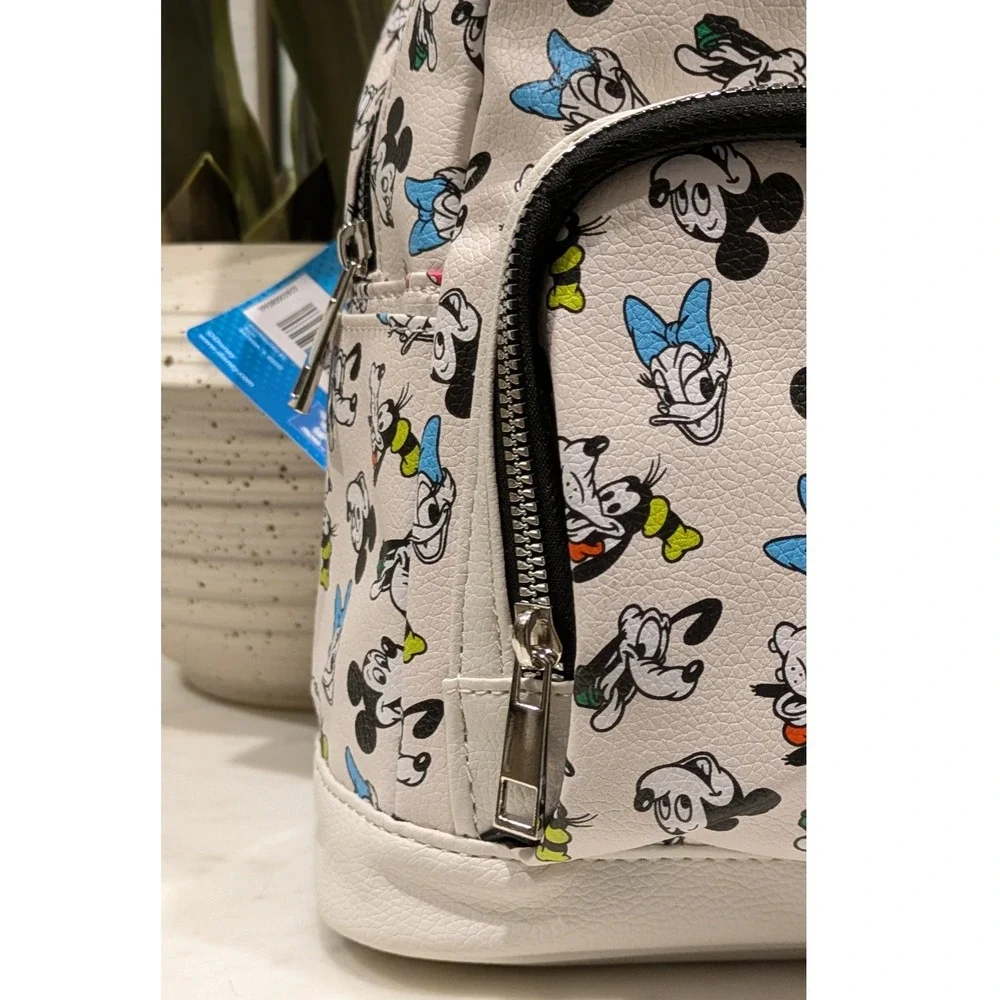 NWT Disney Mickey & Co Mini Backpack Unisex Mini White Character Print 3D Ears